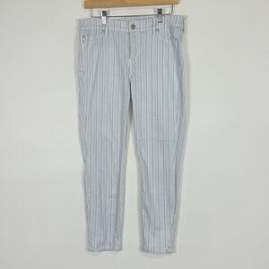 Liverpool Abby‎ Blue White Dot Stripe Ankle Skinny Jeans Pants Women's Size 6 28